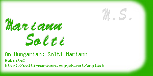 mariann solti business card